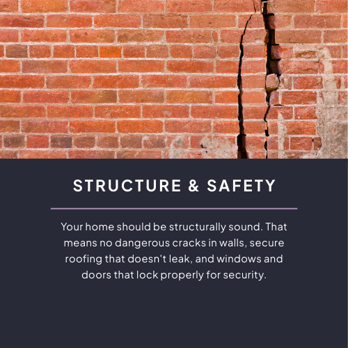 Structure & Safety - acceptable living conditions