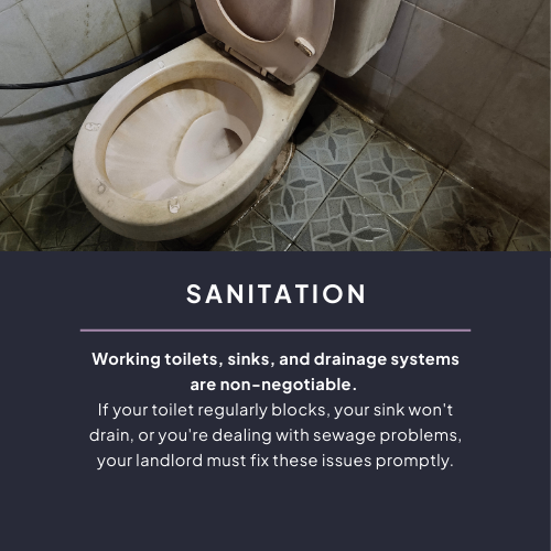 Sanitation - acceptable living conditions